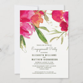 Romantische florale Aquarellingparty einladen Einladung