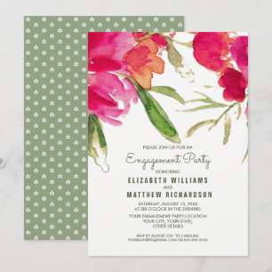 Romantische florale Aquarellingparty einladen Einladung