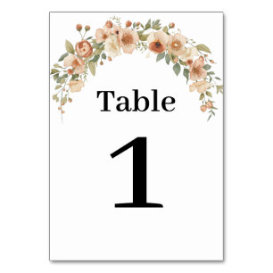 Romantische florale Bogentisch-Nummer Tischnummer