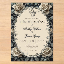 Romantische florale botanische Hochzeitseinladung