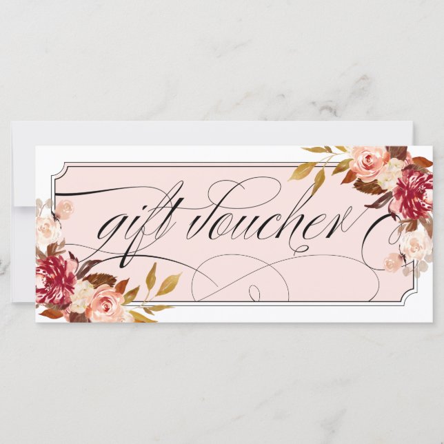 Romantische florale Burgund Elegantes Geschenkguts (Vorderseite)