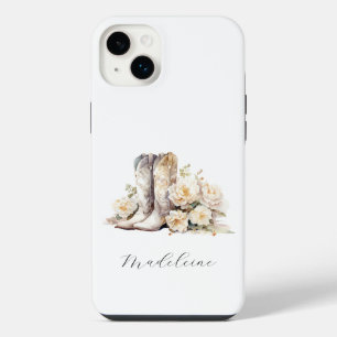 Romantische florale Cowgirl Boots Peonies iPhone 14 Plus Hülle