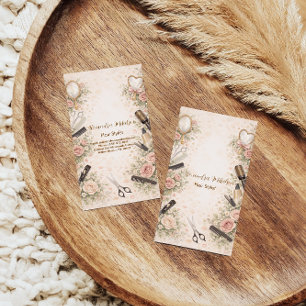 Romantische Florale Haarstudio-Branding Visitenkarte