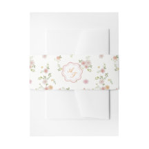Romantische florale Hochzeits-Einladung Bauchbinde