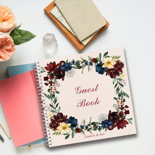 Romantische Florals individualisieren Gästebuch Notizbuch