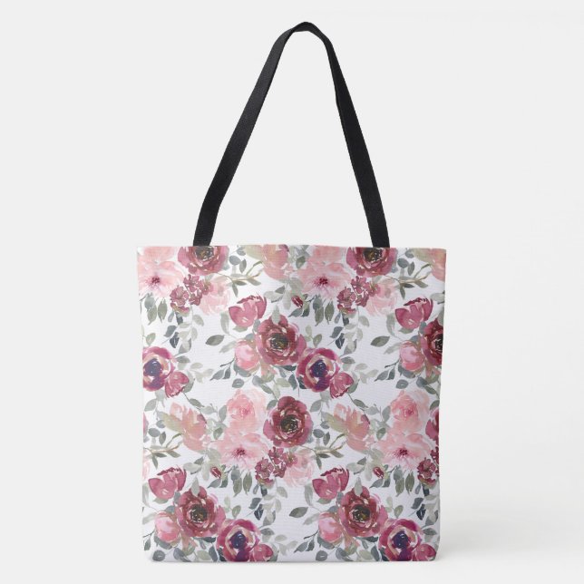 Romantische Florals Tasche (Vorderseite)
