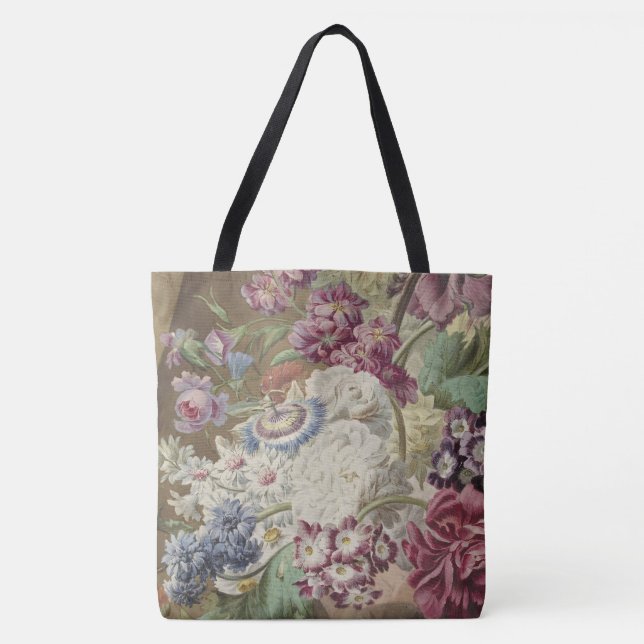 Romantische Florals Tote Tag Tasche (Vorderseite)