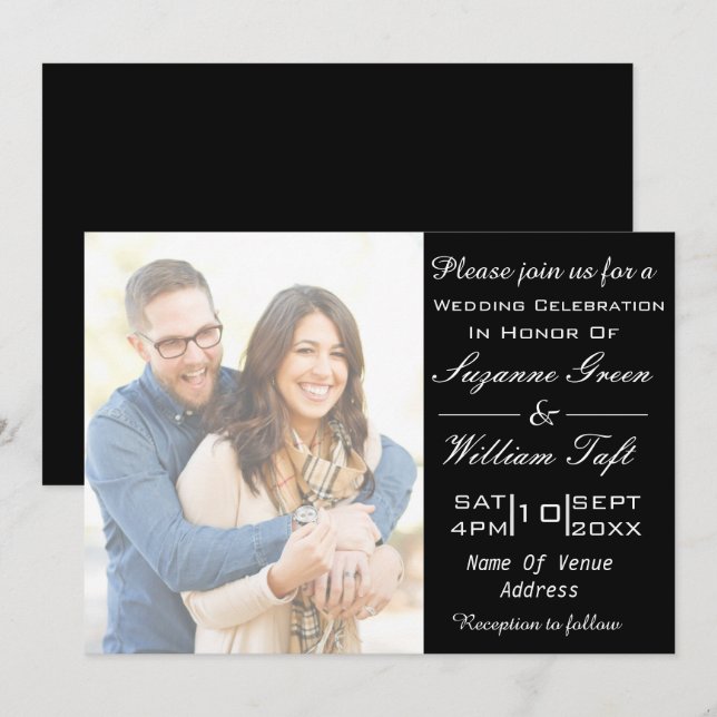 Romantische Foto Hochzeitseinladung Einladung (Vorne/Hinten)