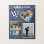 Romantische Fotos Personalisiert<br><div class="desc">Dieses Puzzle ist ideal als Geschenk für die Neuvermählten oder für einen Jubiläum oder Valentinstag. Das Herz und ihr Foto erzählen die Geschichte mit bunten Lichtern für einen romantischen Moment - für den besonderen Tag und für immer. Mit ihrem Monogramm und Familiennamen auch auf dem Puzzle. Alle Design-Fragen, nur E-Mail...</div>