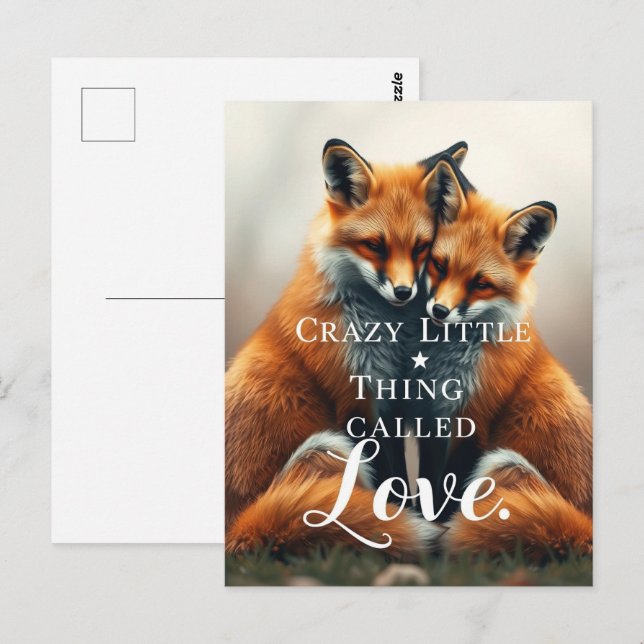 Romantische Fox-Liebe Postkarte (Vorne/Hinten)