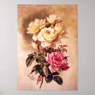Romantische französische Bridale Rose Kunstdrucker Poster