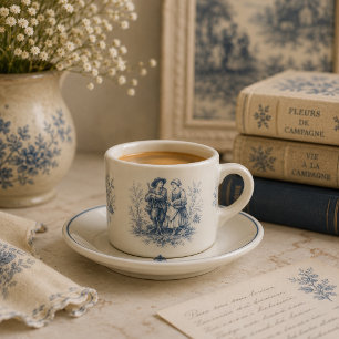 Romantische französische Landschaft Toile in staub Espressotasse