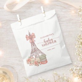 Romantische französische Pink Bow Paris Babydusche Geschenktütchen