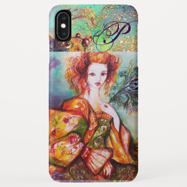 ROMANTISCHE FRAU MIT SPARKLING-PEACOCK-FEATHER Case-Mate iPhone HÜLLE (Rückseite)
