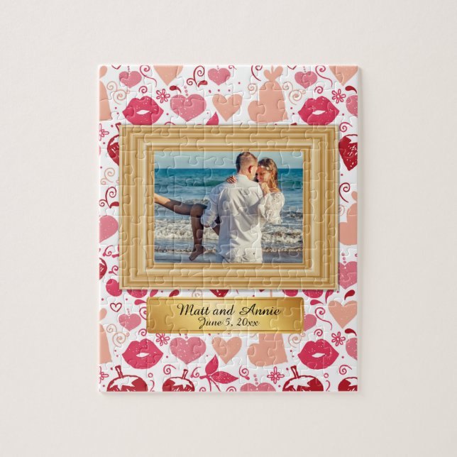 Romantische Freundin Couple Foto Puzzle (Vertikal)