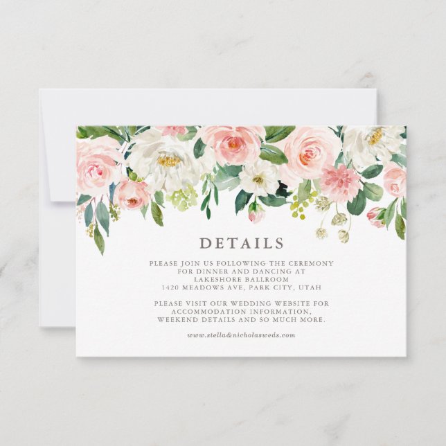 Romantische Frühjahrsblüten RSVP Karte (Vorderseite)