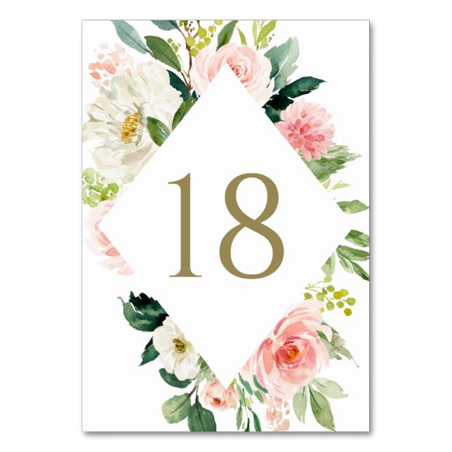 Romantische Frühjahrsblüten Tischnummer (Vorderseite)