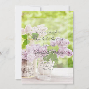 Romantische FrühlingsBlume Floral Lilac Brautparty Einladung