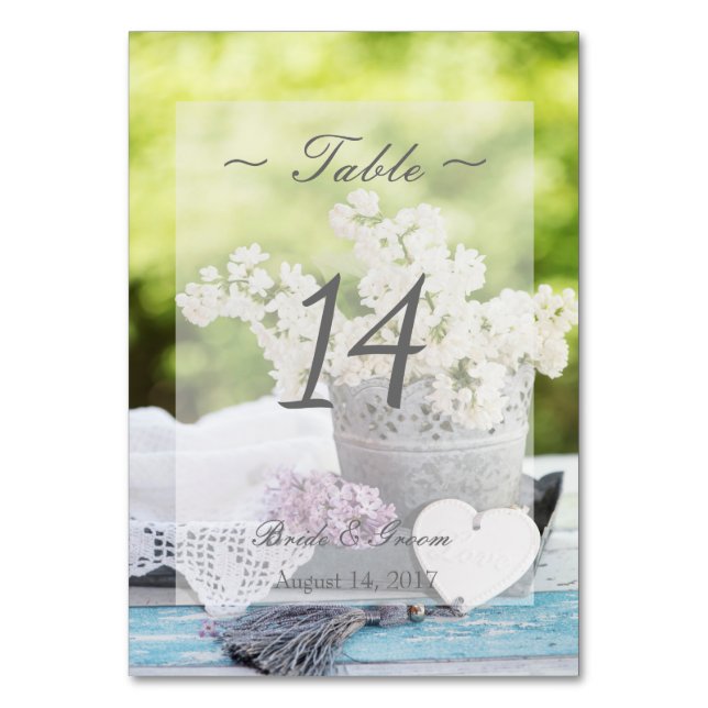 Romantische FrühlingsBlume Lilac Wedding Tischnumm Tischnummer (Vorderseite)