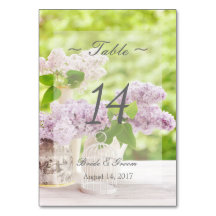 Romantische FrühlingsBlume Lilac Wedding Tischnumm