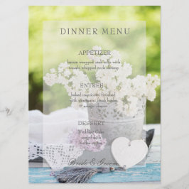 Romantische Frühlingsmenüs der Blume Floral Lilac Menükarte