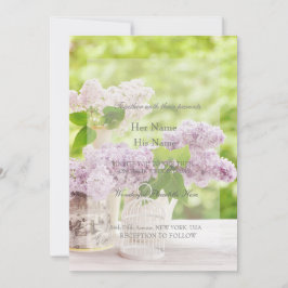 Romantische Frühlingssonne Blume Floral White Lila Einladung
