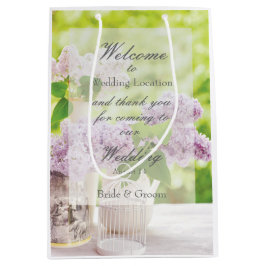 Romantische Frühlingssonne Blume Floral White Lila Mittlere Geschenktüte