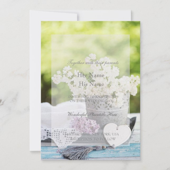 Romantische Frühlingszeit Blume Floral Lilac Weddi Einladung (Vorderseite)