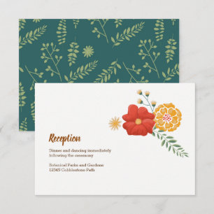 Romantische Füchse Blumenfolien Hochzeitsszenierun Begleitkarte