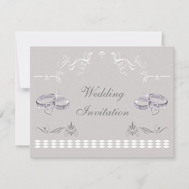 Romantische funkelnd Wedding Hochzeits-Bänder u. Einladung (Vorderseite)