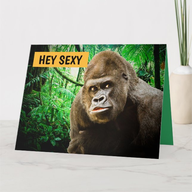 ROMANTISCHE FUNNY GORILLA APE GREETCARDS KARTE (Vorderseite)