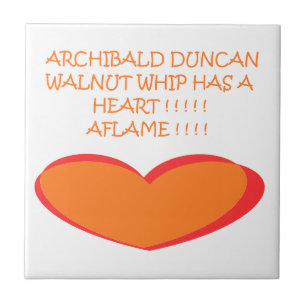 ROMANTISCHE FUNNY JOKE DESIGN FARBEN ORANGE WEISS FLIESE