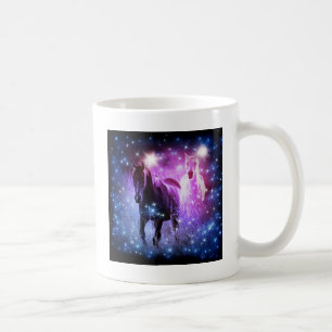 Romantische Galaxie-blaue lila Sterne Galloping Pf Kaffeetasse