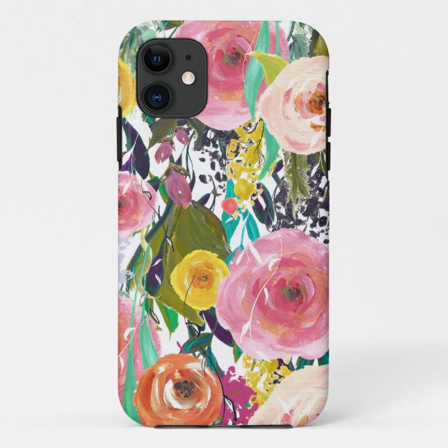 Romantische Gartenanlage Wasserfarbene Blume Case-Mate iPhone Hülle (Rückseite)
