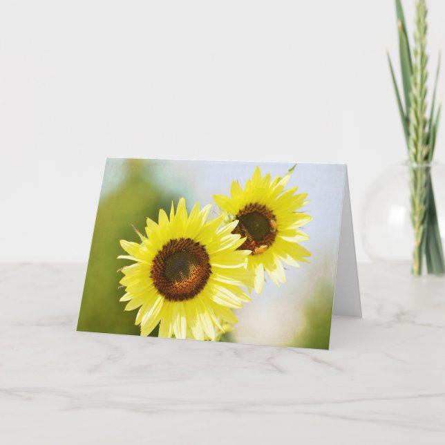 Romantische Gartenanlagen Blume Sonnenblumen Karte (Vorderseite)