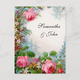 Romantische Gartenhochzeit Save the Date Ankündigungspostkarte
