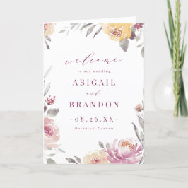 Romantische Gartenmauve Blumenhochzeit Programm