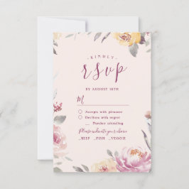 Romantische Gartenwasserfarbenhochzeit RSVP Karte