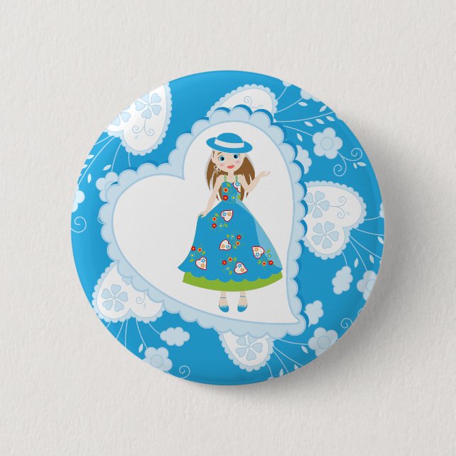 Romantische Geburtstagsparty Button (Vorderseite)