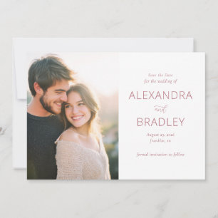 Romantische gedämpfte Rose elegante Foto Save The Date