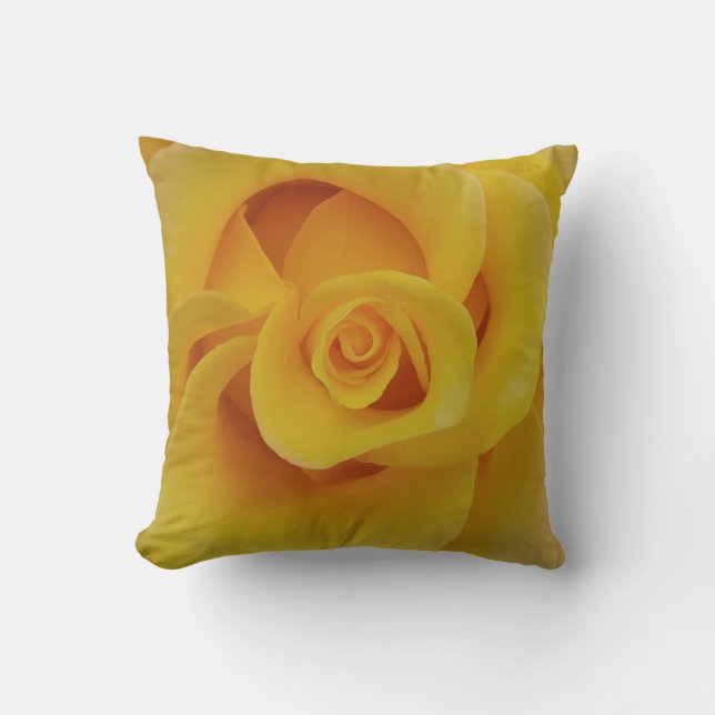 Romantische Gelbe Rosenblätter Kissen (Vorderseite)