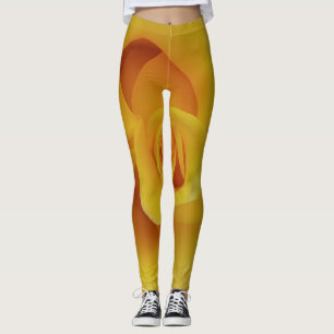 Romantische Gelbe Rosenblätter Leggings