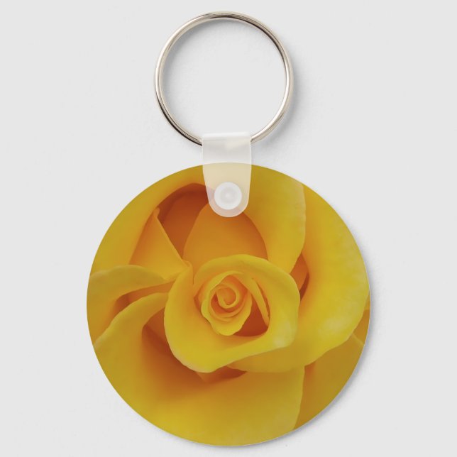 Romantische Gelbe Rosenblätter Schlüsselanhänger (Vorderseite)