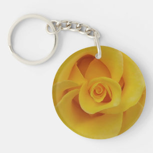 Romantische gelbe Rosenblüten Schlüsselanhänger