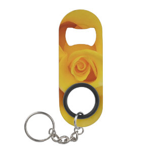 Romantische gelbe Rosenblüten Schlüsselanhängerflaschenöffner