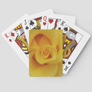 Romantische gelbe Rosenblütenblätter Spielkarten