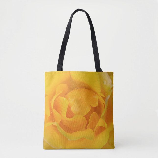 Romantische gelbe Rosentropfen Tasche (Vorderseite)