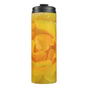 Romantische gelbe Rosenwasser-Tröpfchen Thermosbecher