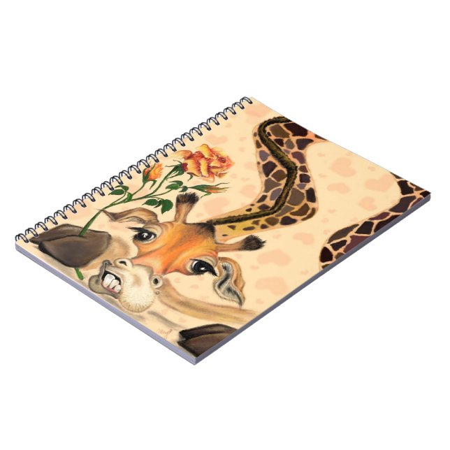 Romantische Giraffe - Gentleman - Funny Notizblock (Linke Seite)