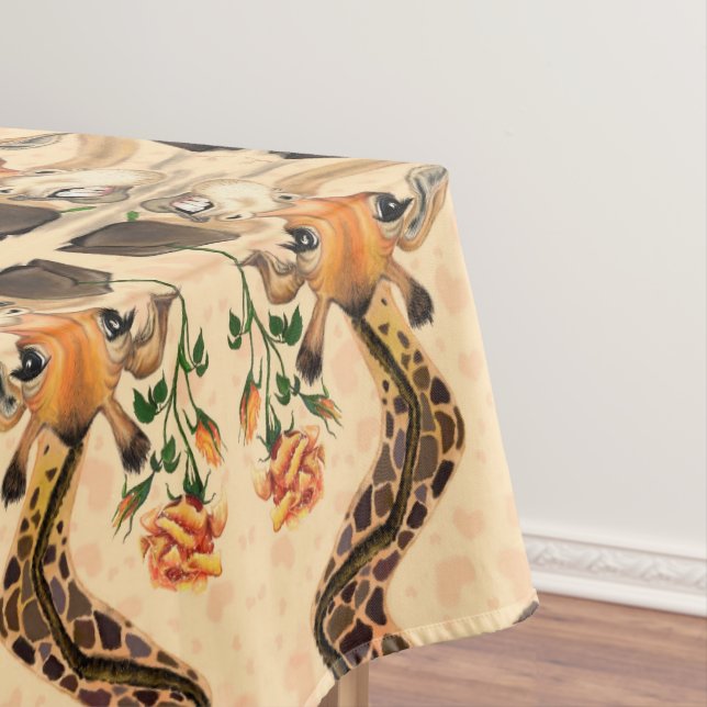 Romantische Giraffe - Gentleman - Ihren Text hinzu Tischdecke (Beispiel)